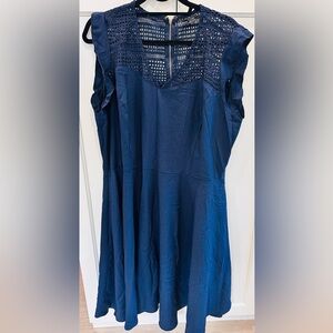 City Chic Midnight Blue Crochet Dress